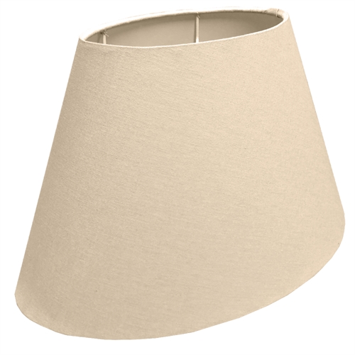 Oval lampeskærm 13x9-13-15x22 sandfarvet bomuld T-E14